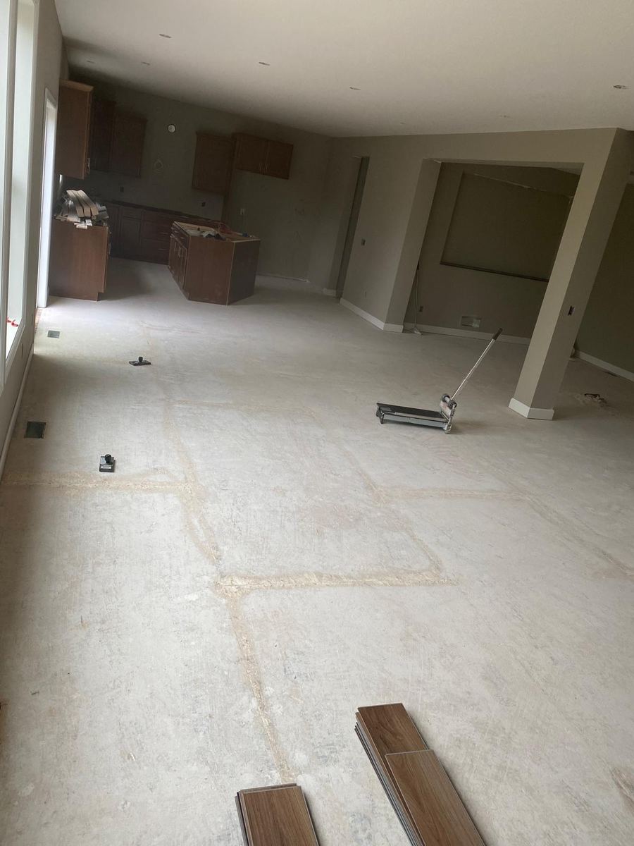 Before — bare subfloor