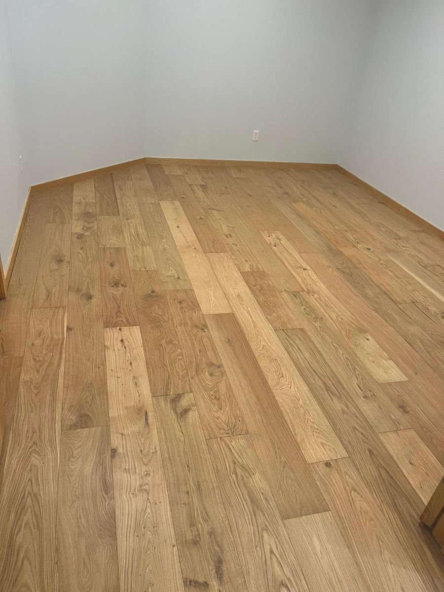 Natural white oak bedroom floor