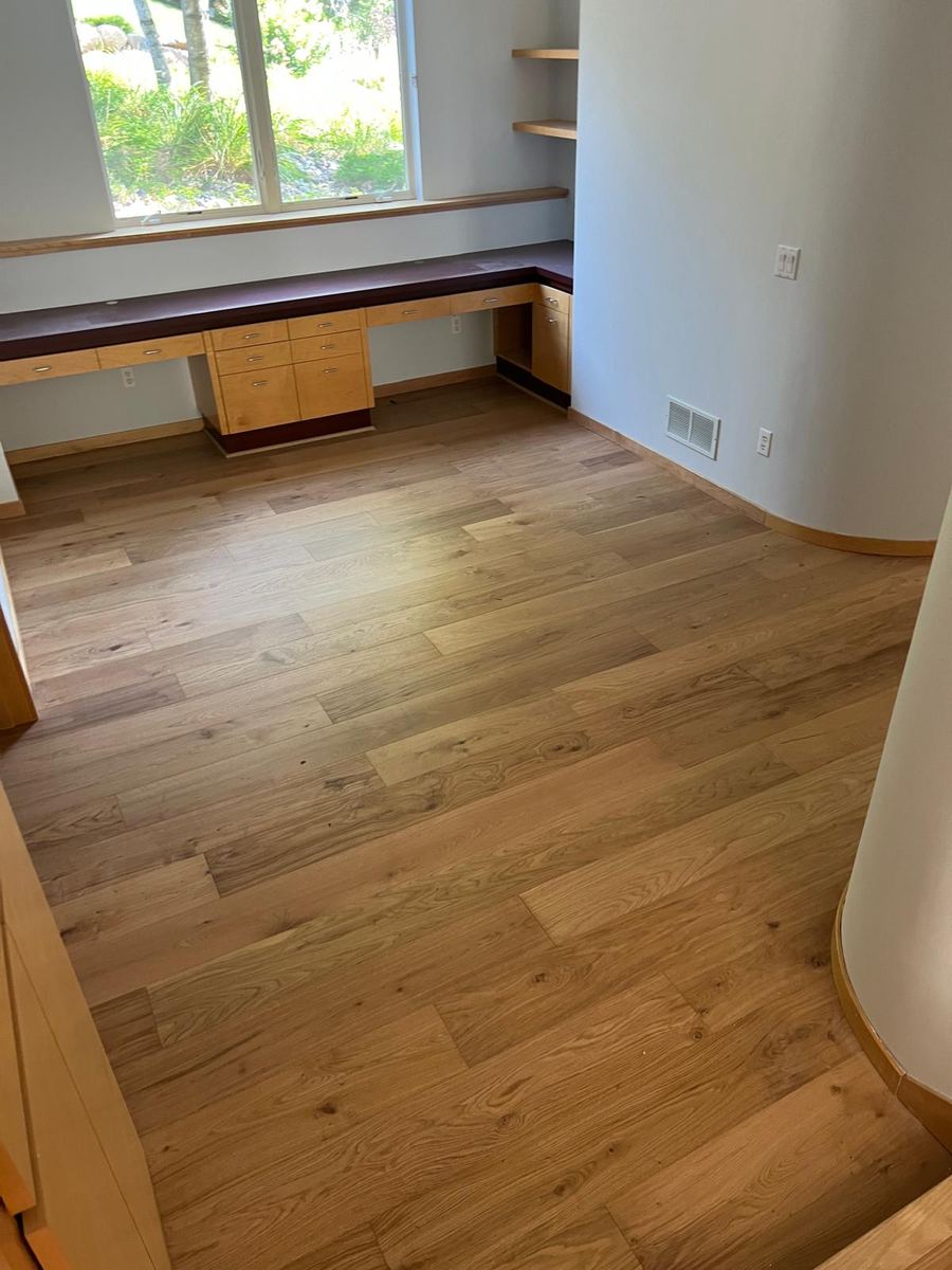 White oak home office floor