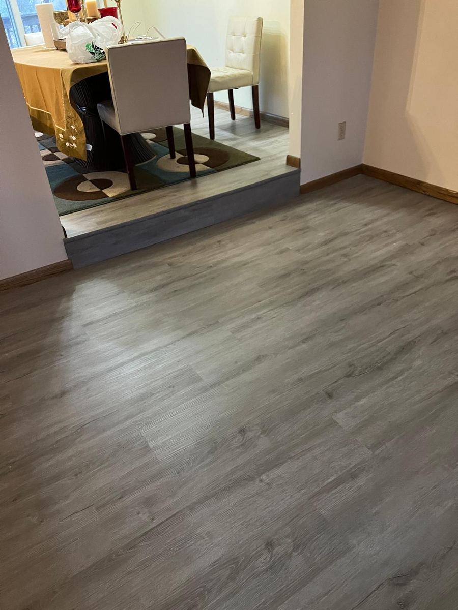 Gray LVP dining room