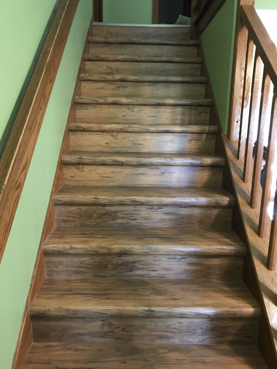 Charcoal rustic stairs and flooring